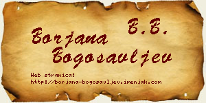 Borjana Bogosavljev vizit kartica